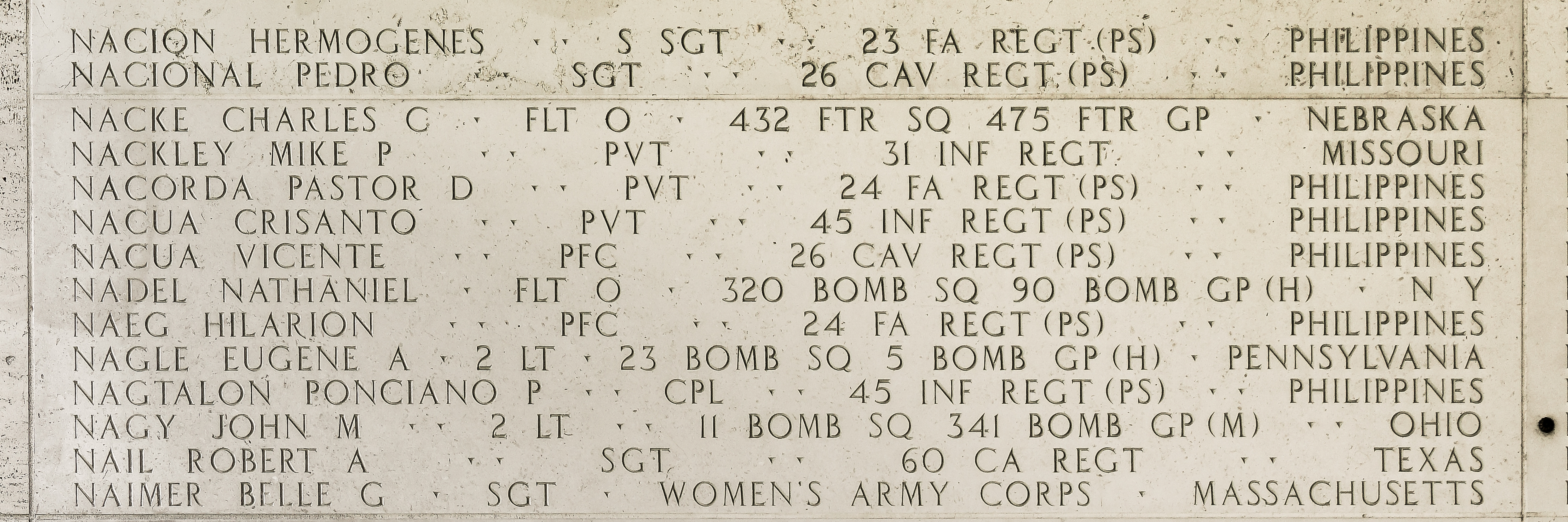 Charles C. Nacke, Flight Officer